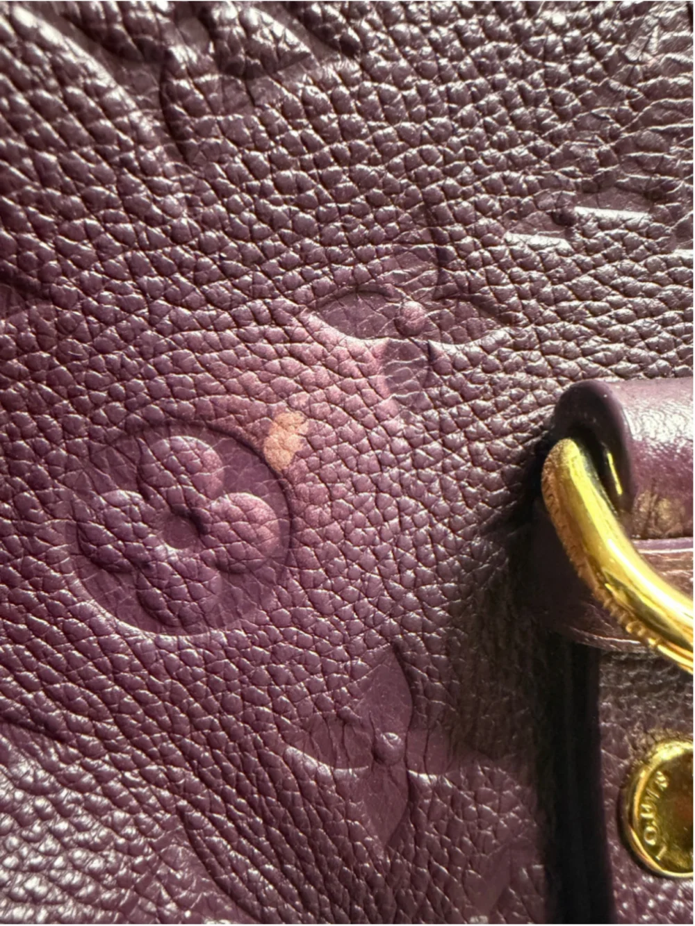 Women's Louis Vuitton Purple Monogram Empreinte Leather Citadine MM Tote Bag